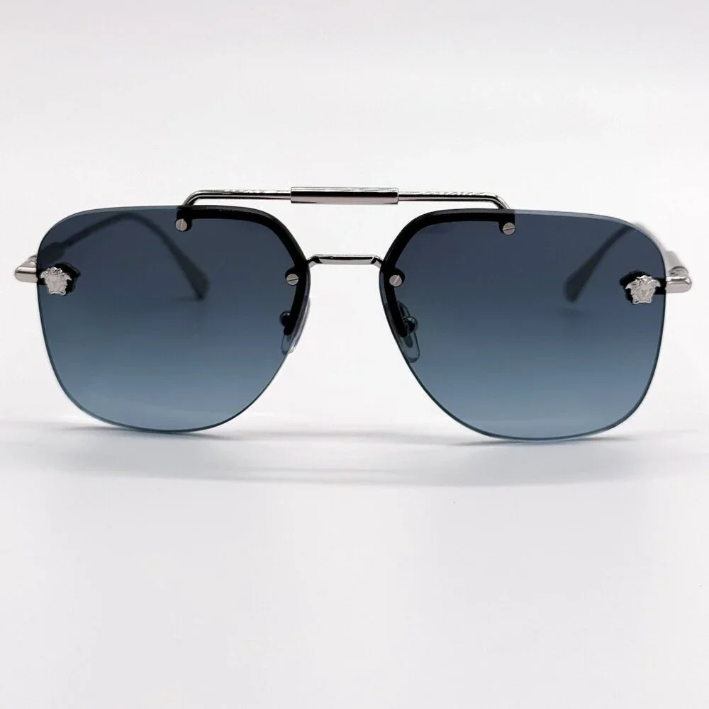 NEW VERSACE SUNGLASSES VE2296 1000/V1 SILVER UNISEX EYEWEAR VE2296 1000V1